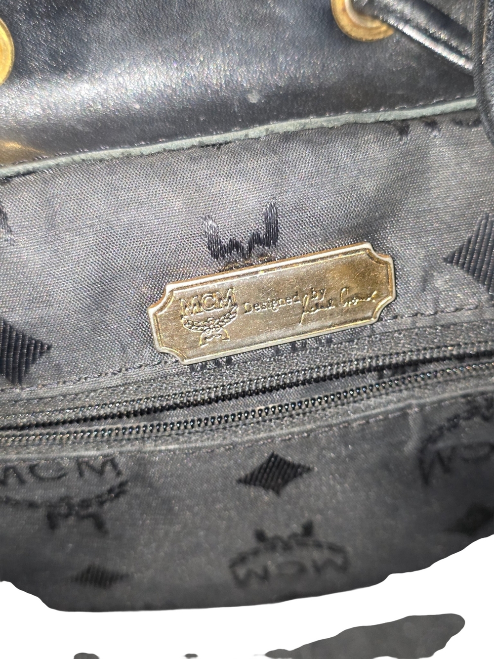 MCM Quilted Leather Black Backpack with Gold Hardware & Dustbag - Picture 5 of 16